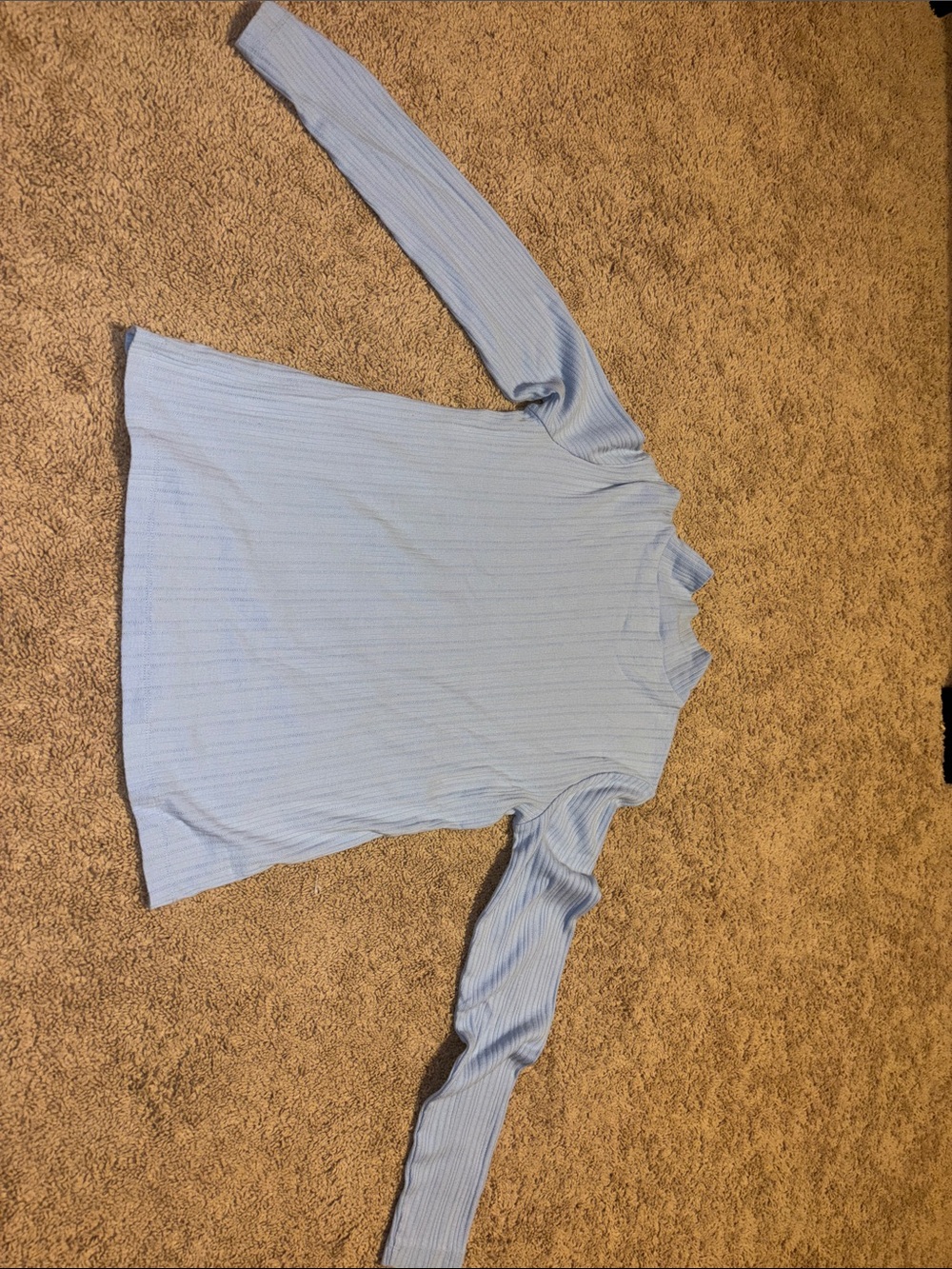 croft & barrow Light Blue Ribbed Mock Neck Sweater